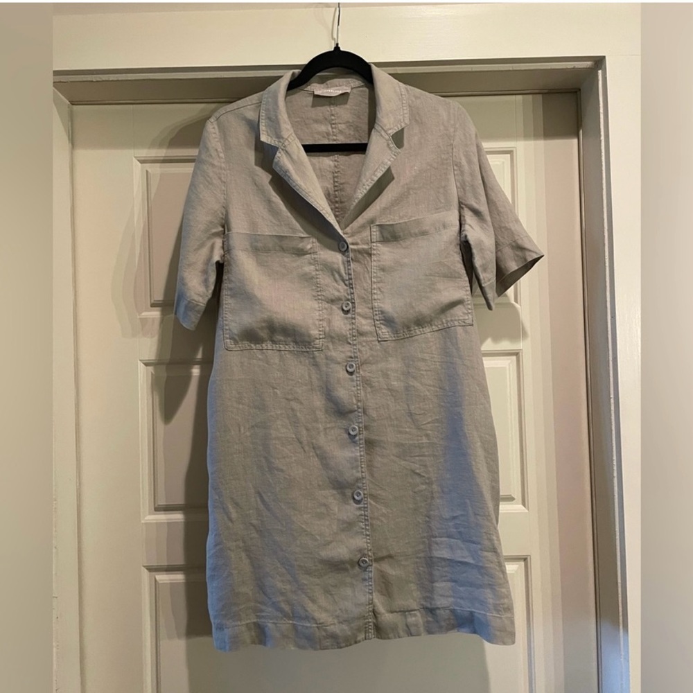 Everlane The Linen Workwear Button Down Shirt Dress